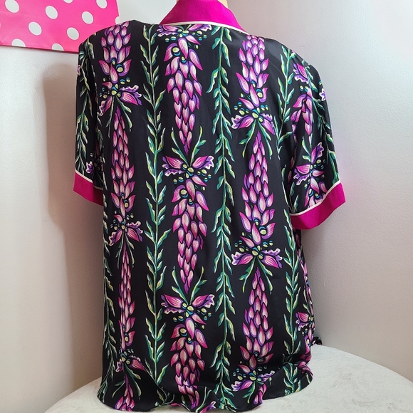 VTG Bob Mackie 100% Silk Pink and Black Wearable Art Set Size XL - Picture 4 of 7